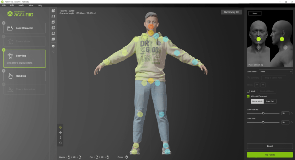 ActorCore AccuRIG - Free auto rigging tool - VFX Corner